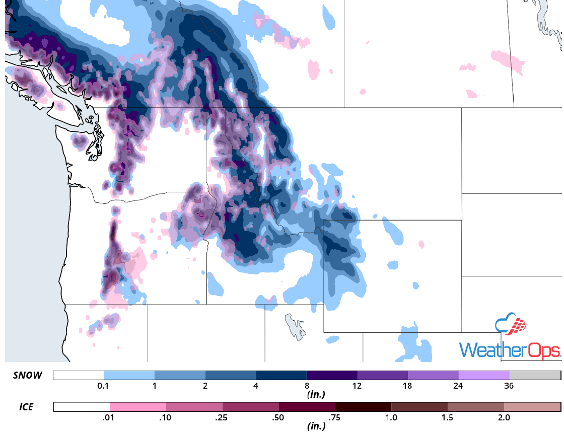 Snow Accumulation for Tuesday, December 18, 2018