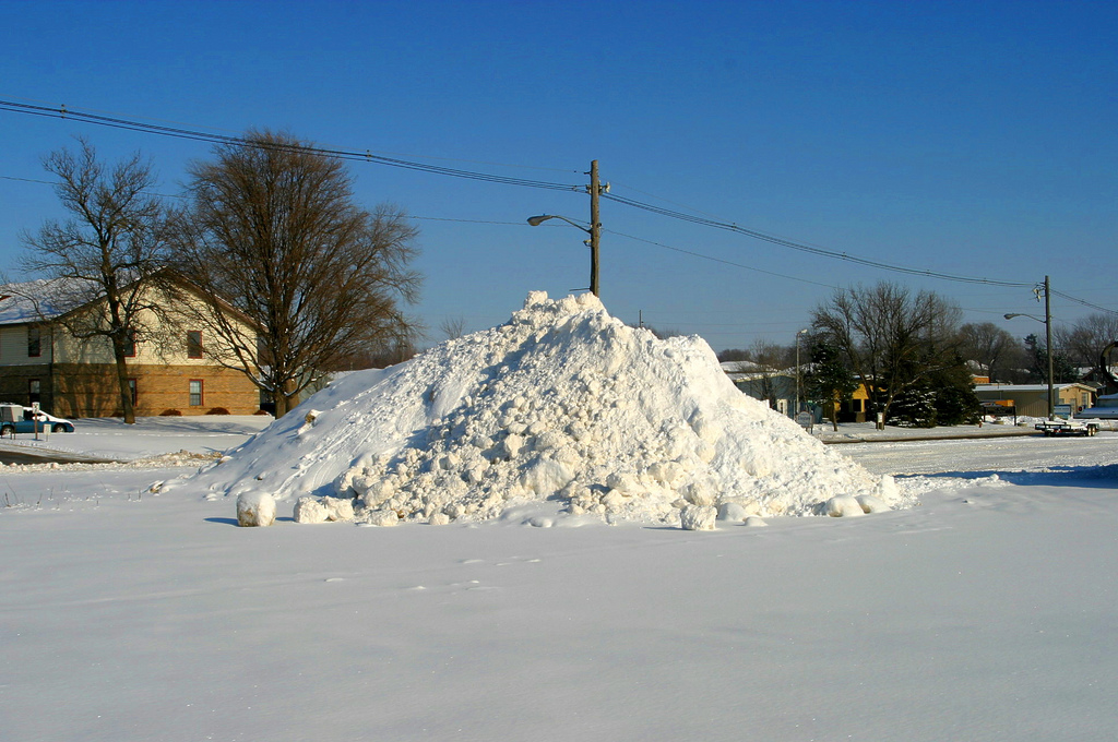 Snow Mound after Streets Have Been Plowed