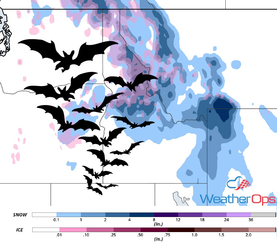 Snow and Ice Accumulation for Wednesday, October 31, 2018