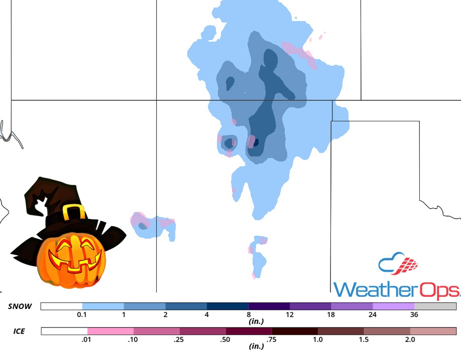 Snowfall Accumulation for Wednesday, October 31, 2018