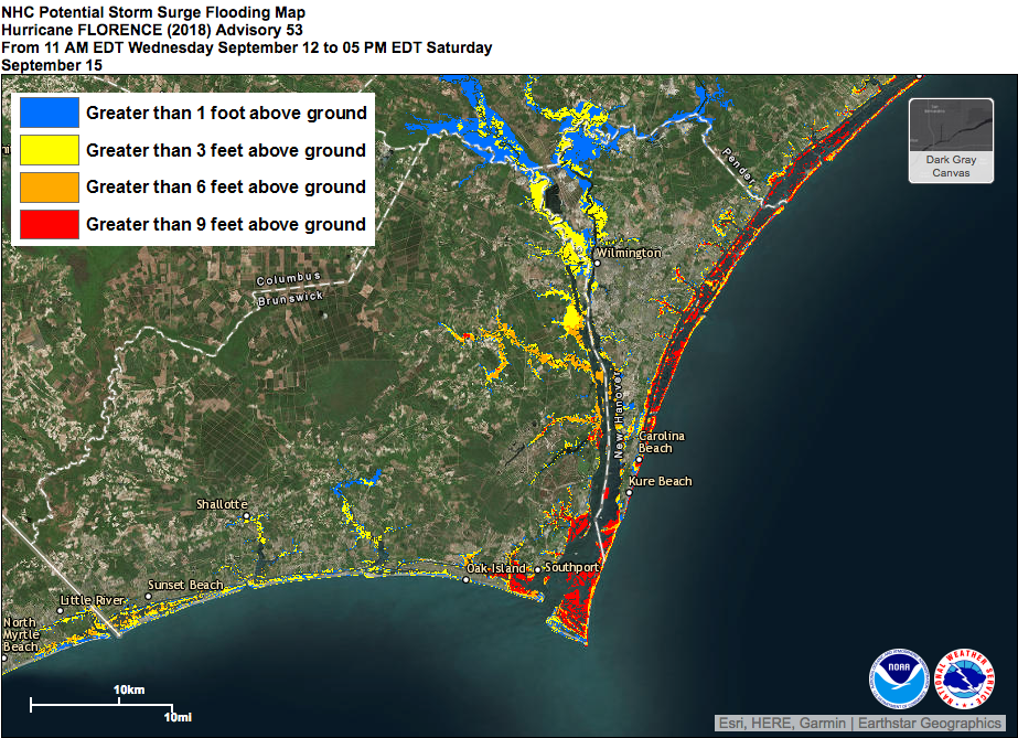 Cape Fear Storm Surge Map