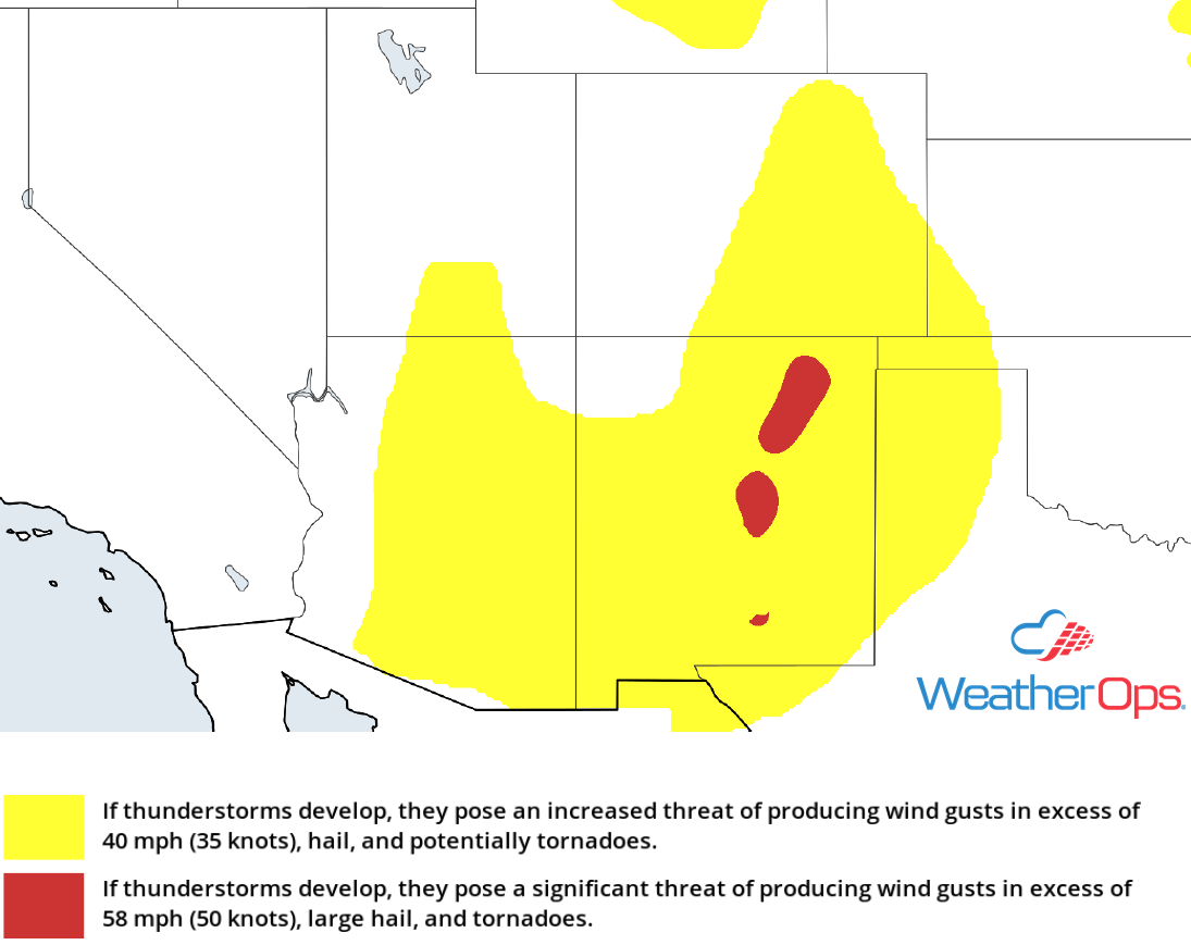 Thunderstorm Risk for Wednesday, August 1, 2018