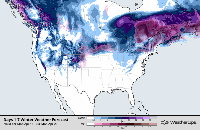 WeatherOps Winter Weather Forecast: Apr 16-23, 2018