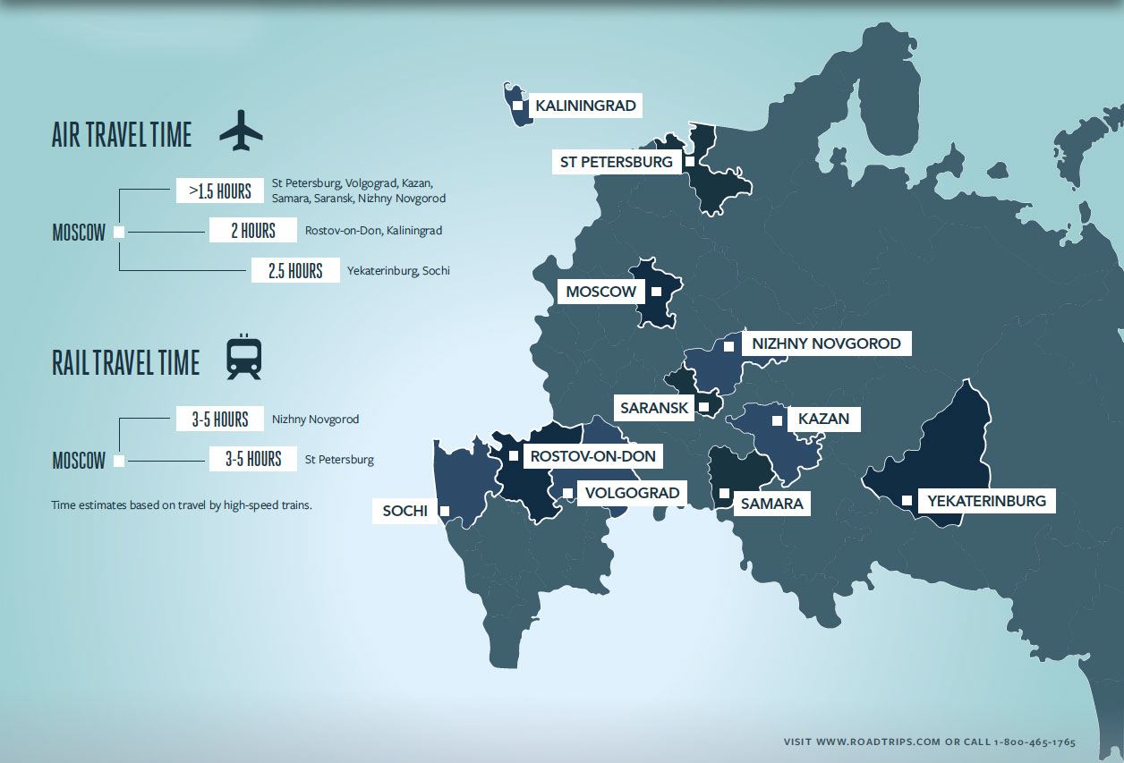 World Cup Map Venues (Courtesy of roadtrips.com)