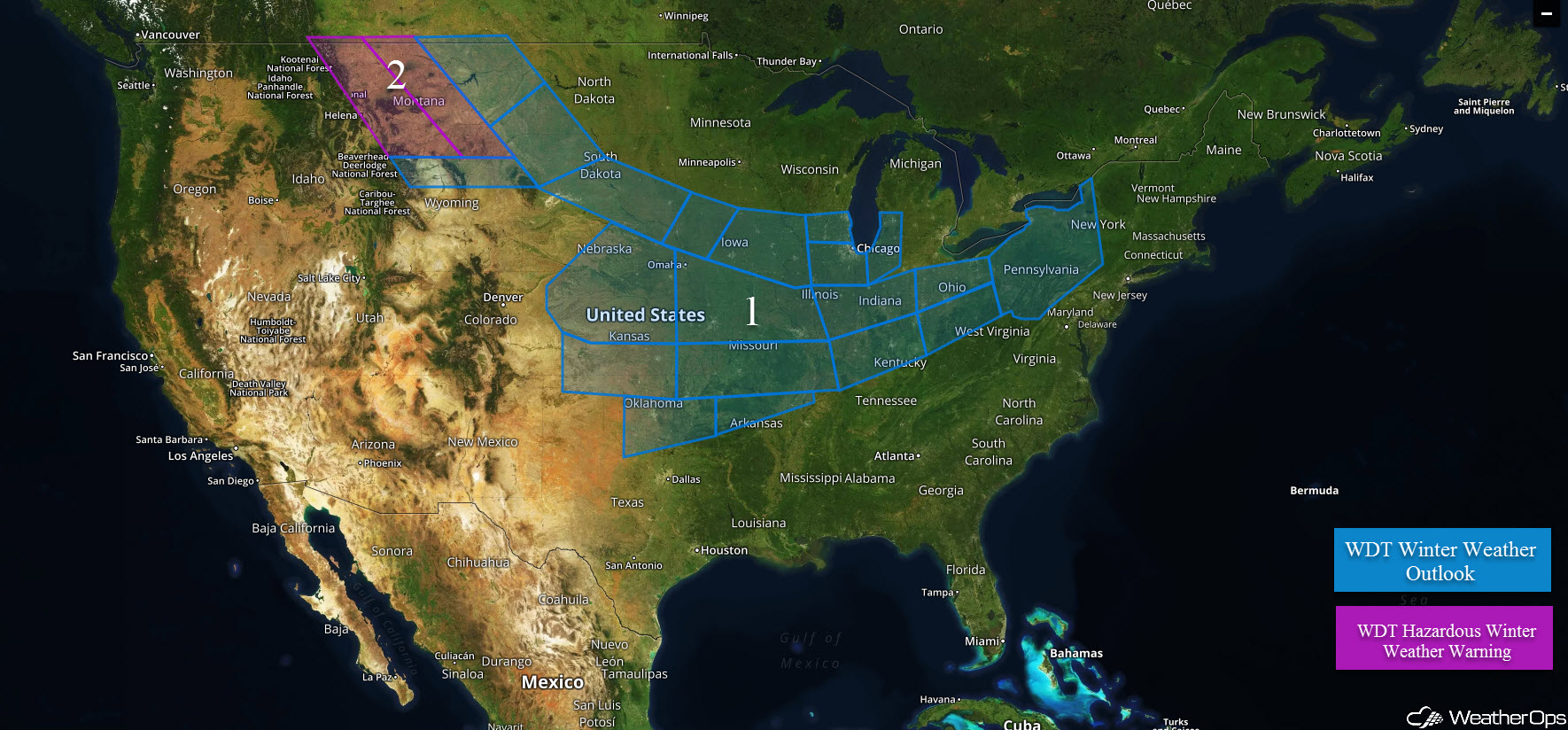National Weather Summary for Monday, February 5, 2018