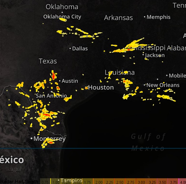 Daily Hail Report from Friday 3/18/2016 and the weekend