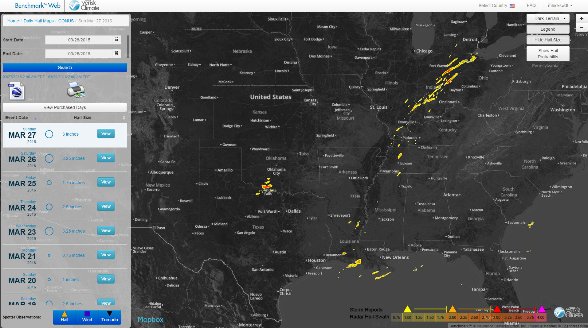 Daily Hail Report 3/28/2016