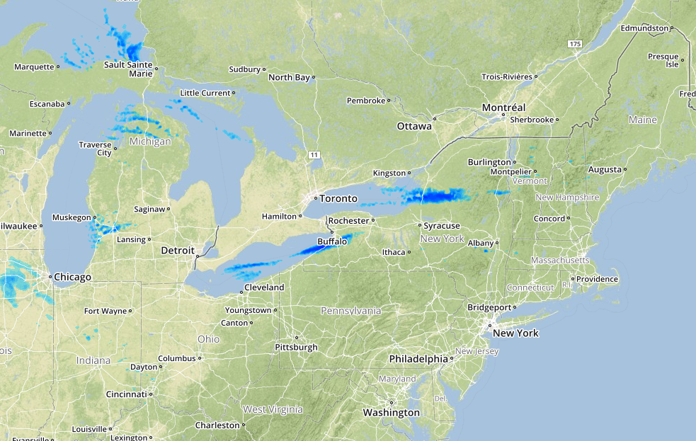 Great Lakes Experiencing Lake Effect Snow