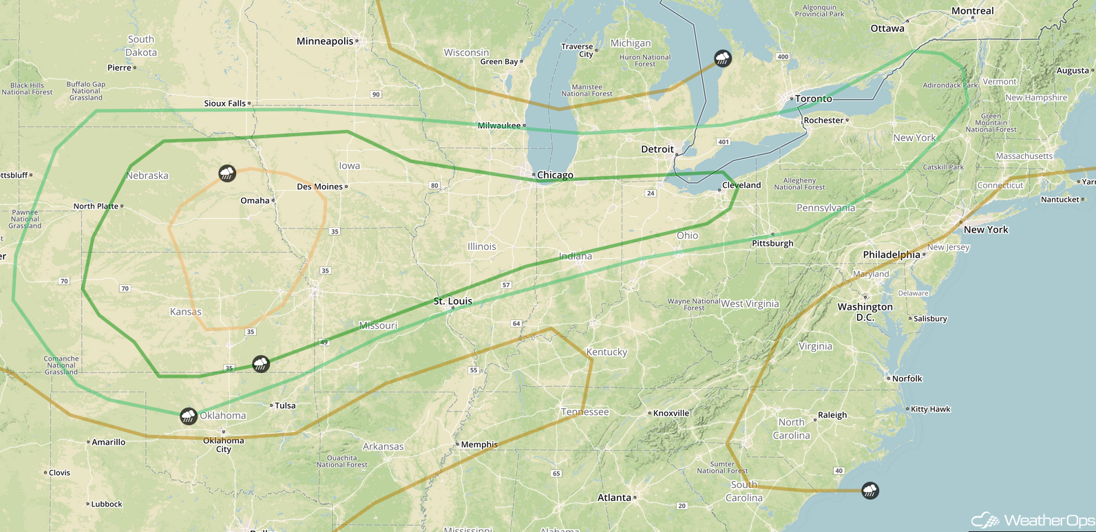 National Weather Summary for Wednesday, June 28, 2017