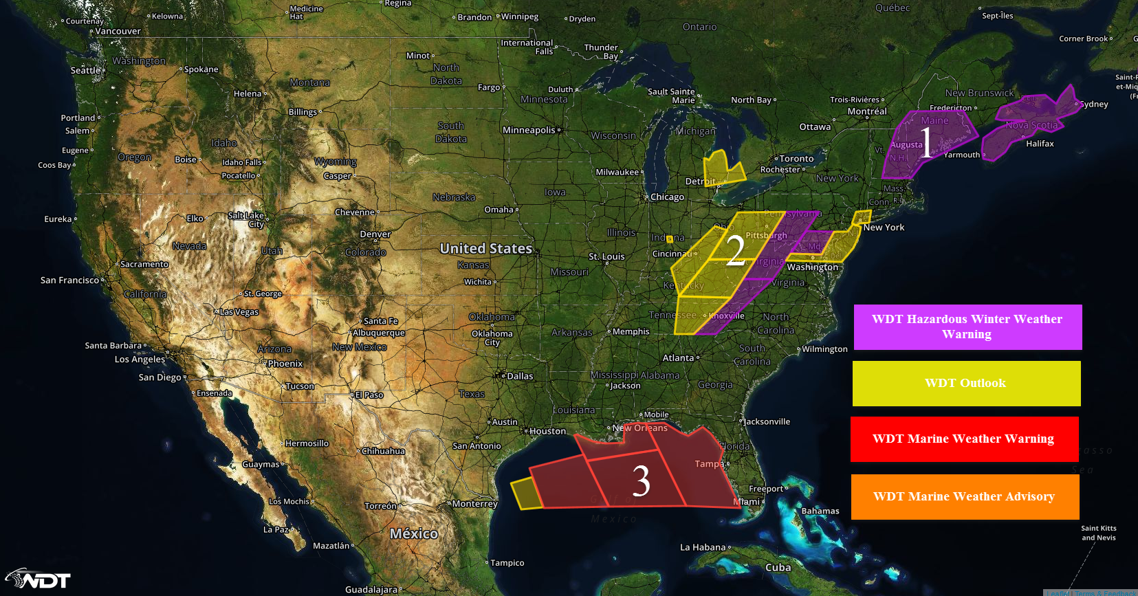 National Weather Summary for Tuesday, February 9, 2016