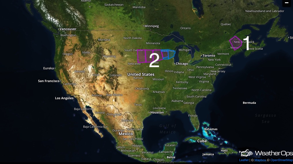 National Weather Summary for Wednesday, January 25, 2017