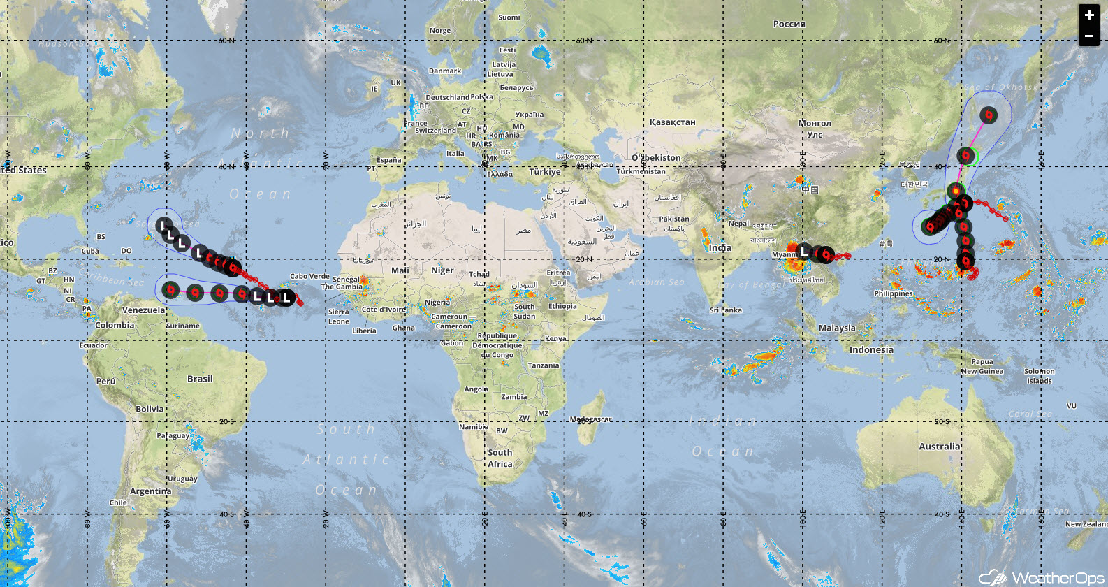 Very Active Tropical Weather Across the Globe