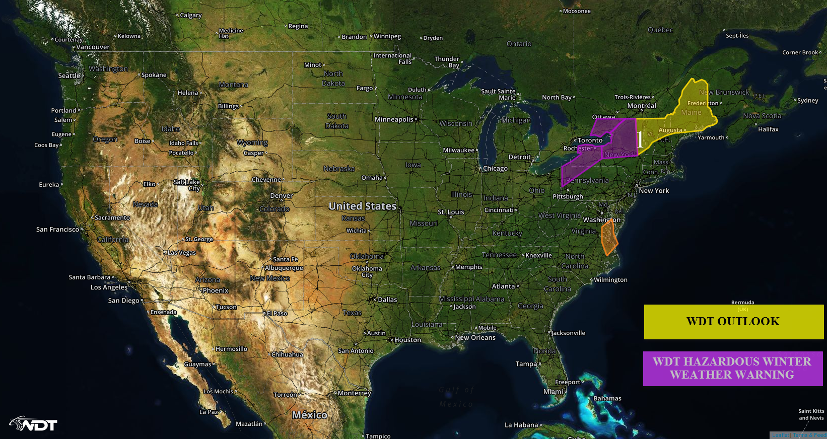 National Weather Summary for Tuesday, February 16, 2016