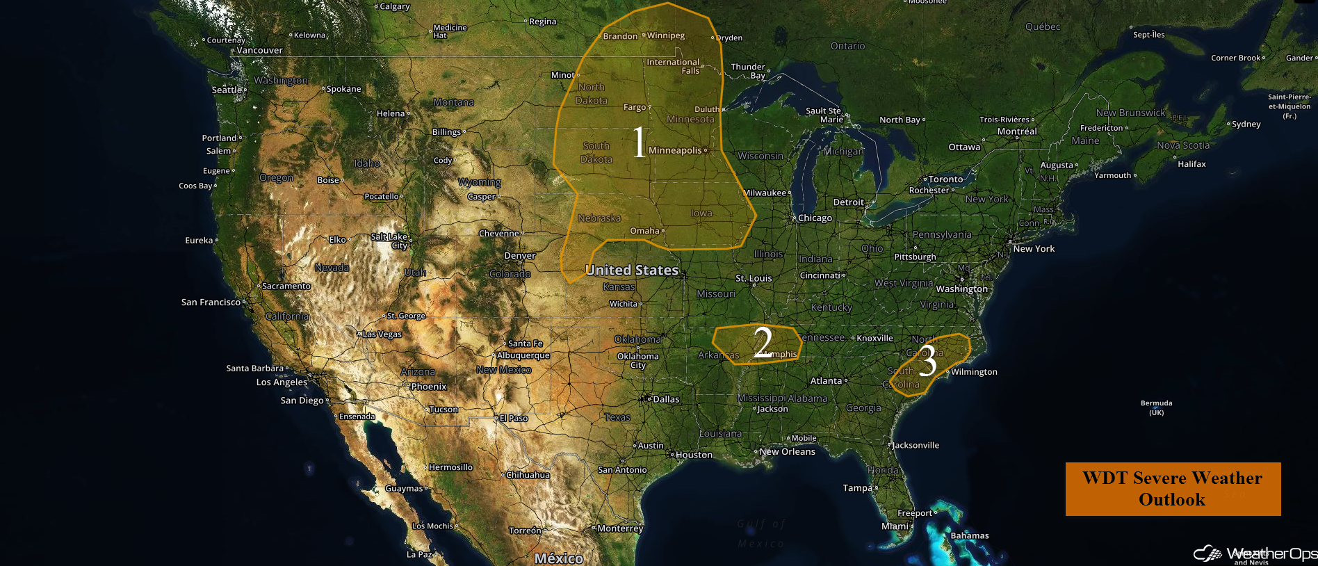 National Weather Summary for Monday, August 1, 2016