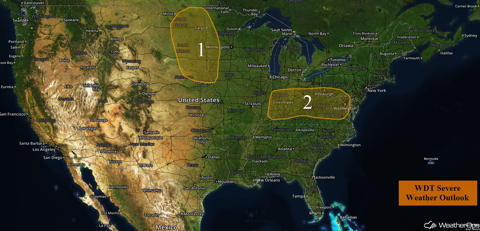 National Weather Summary for Monday, August 15, 2016