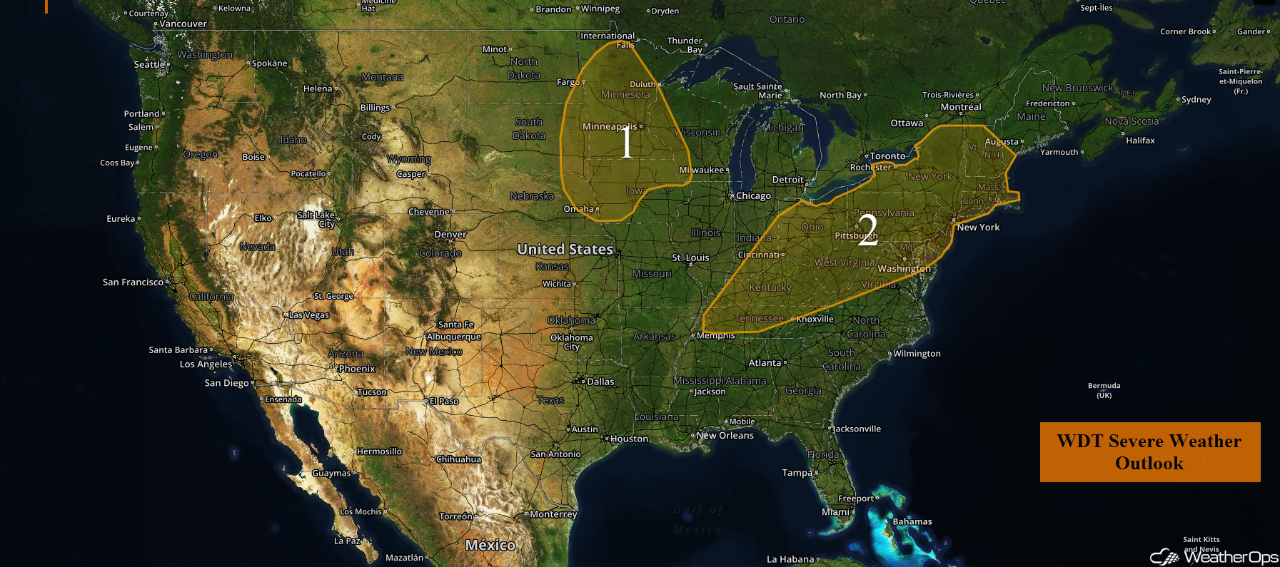 National Weather Summary for Tuesday, August 16, 2016