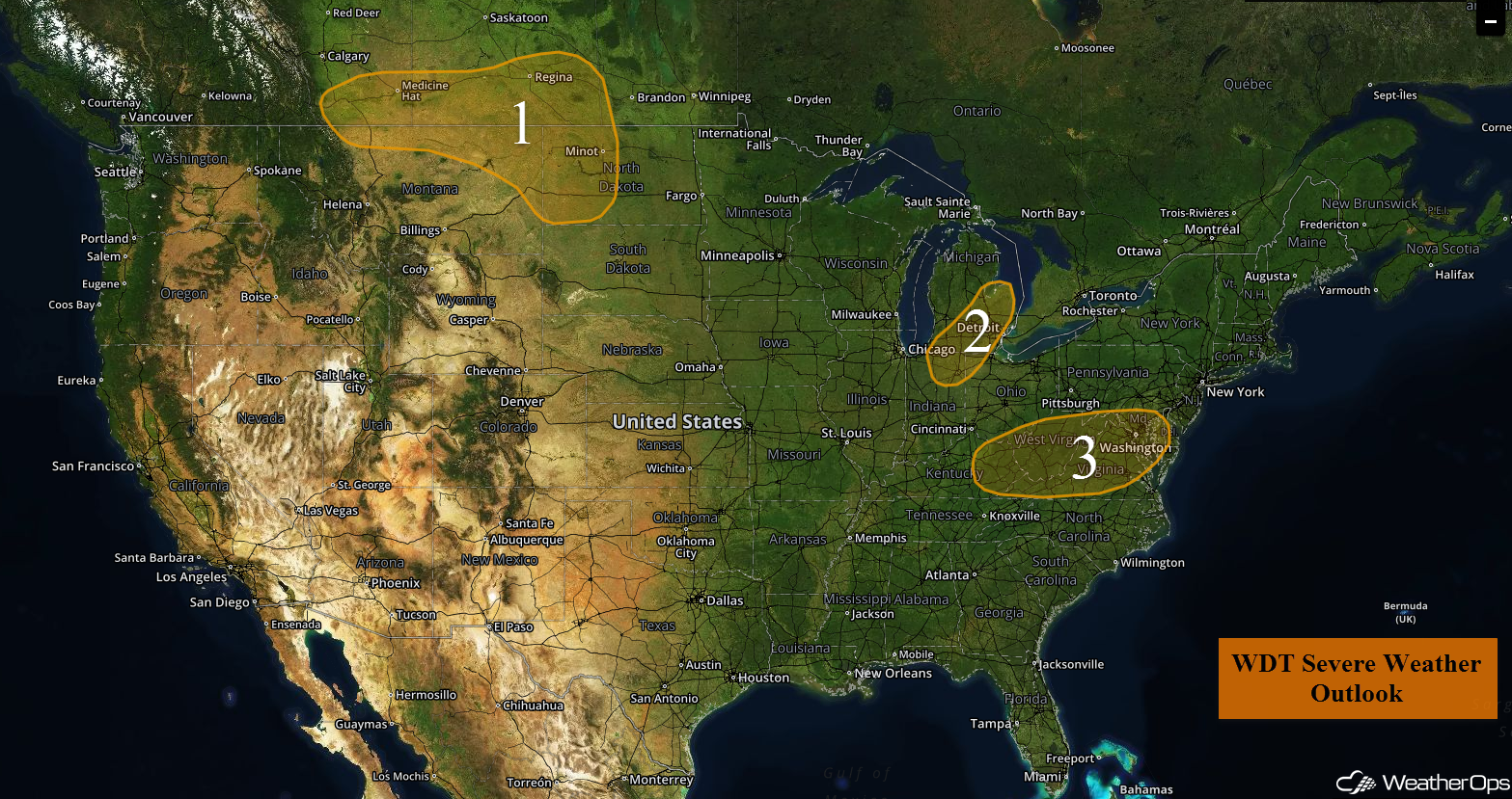 National Weather Summary for Wednesday, August 17, 2016