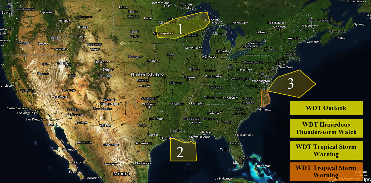 National Weather Summary Monday, August 29, 2016