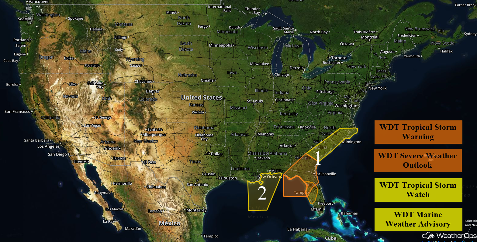 National Weather Summary for Wednesday, August 31, 2016