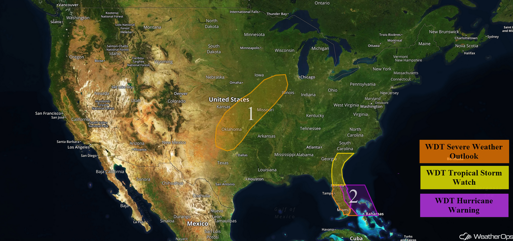 National Weather Summary for Wednesday, October 5, 2016