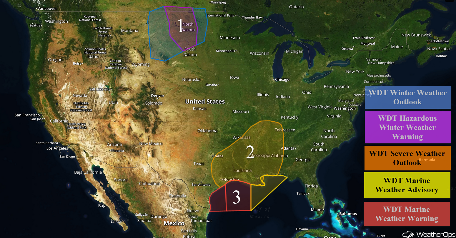 National Weather Summary for Monday, November 28, 2016