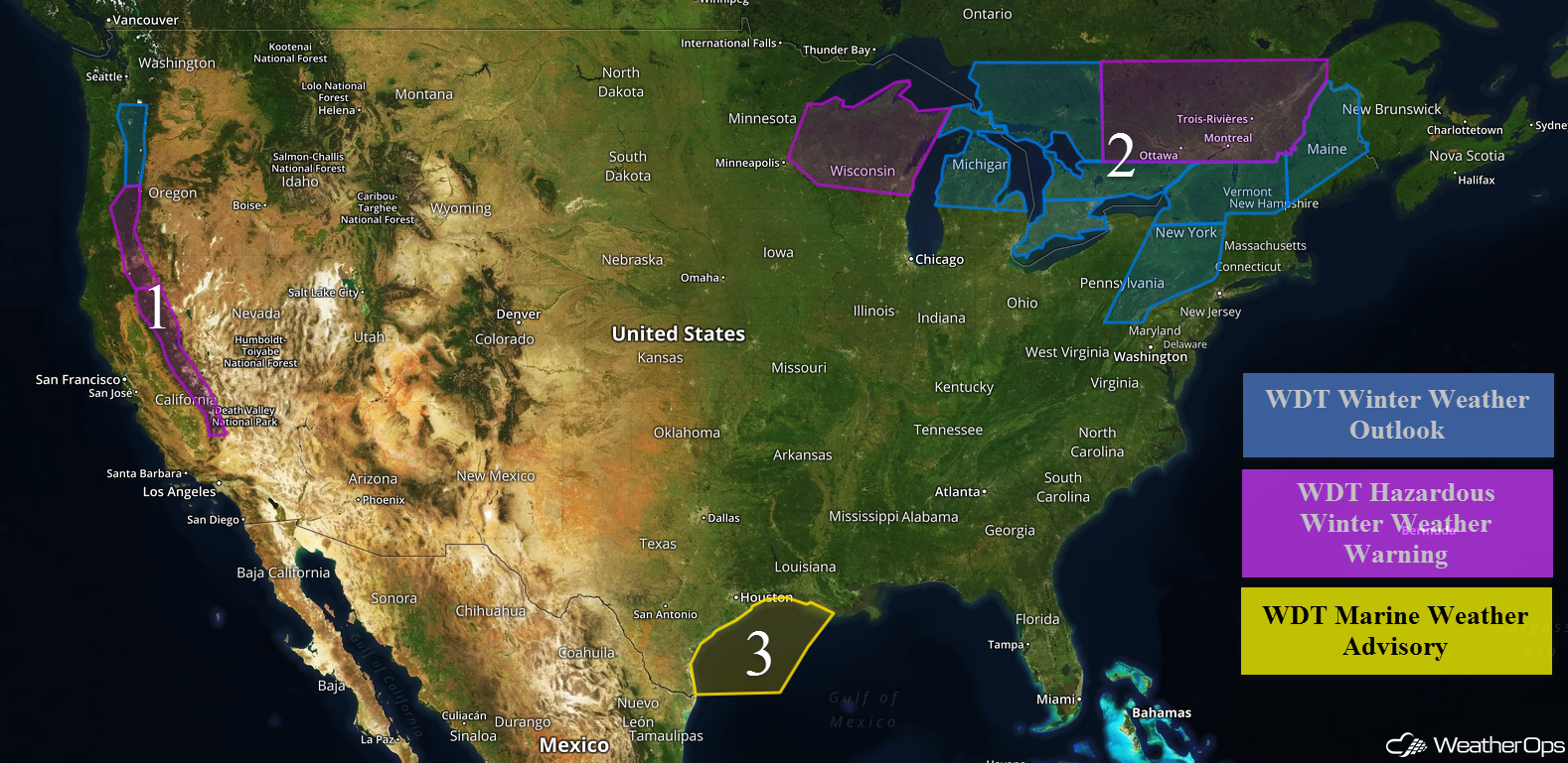 National Weather Summary for Tuesday, January 10, 2017