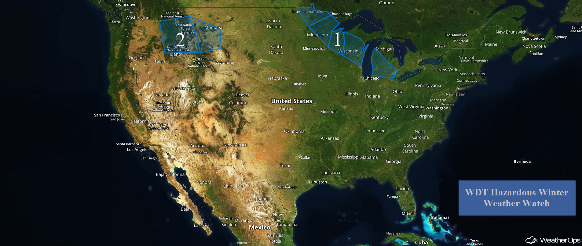 National Weather Summary for Monday, January 30, 2017