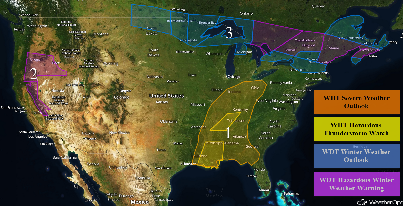 National Weather Summary for Tuesday, February 7, 2017