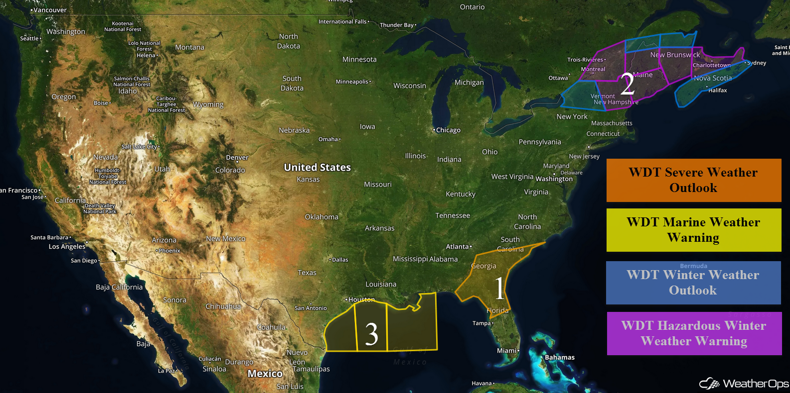 National Weather Summary for Wednesday, February 15, 2017