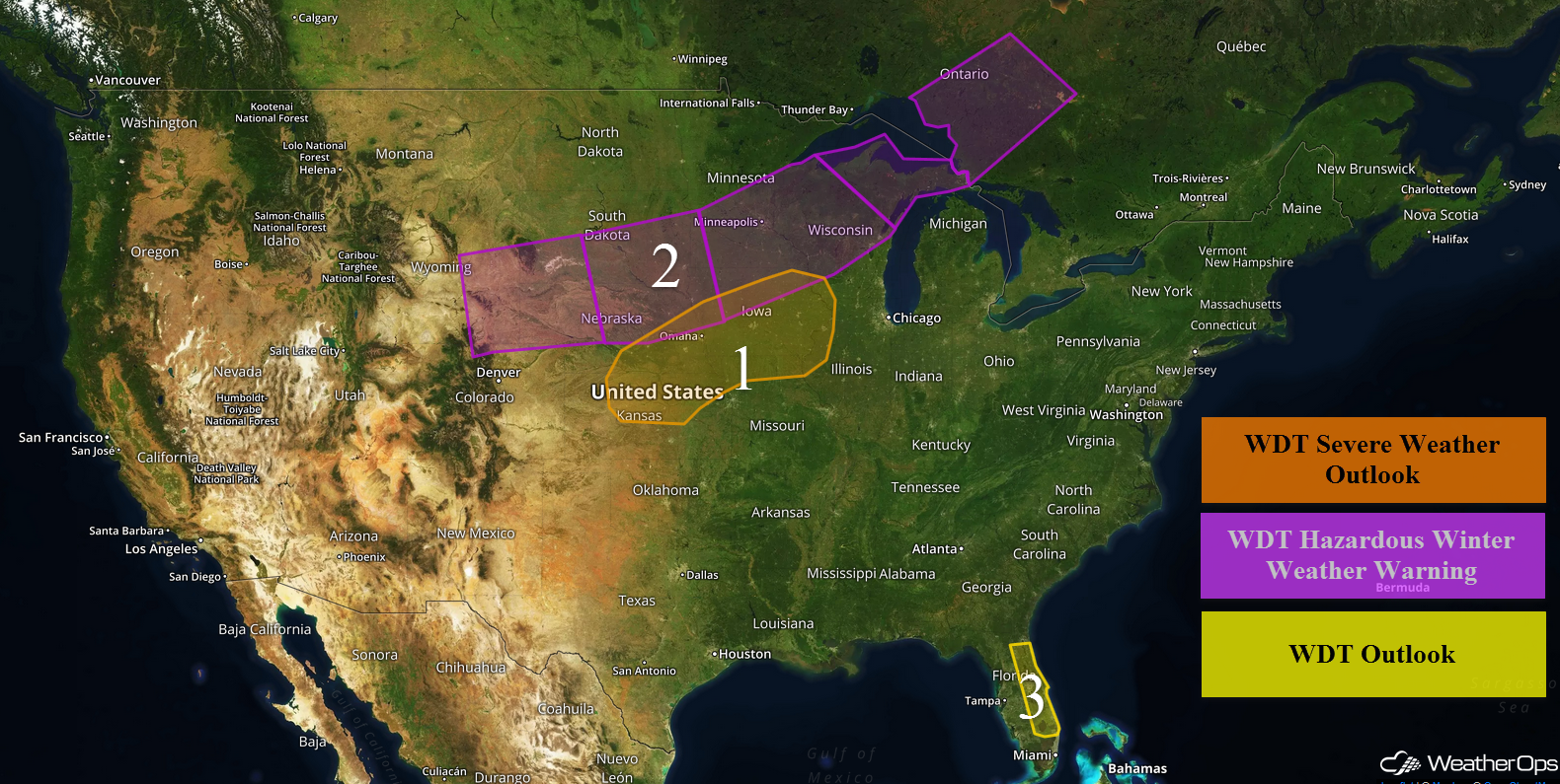 National Weather Summary for Thursday, February 23, 2017