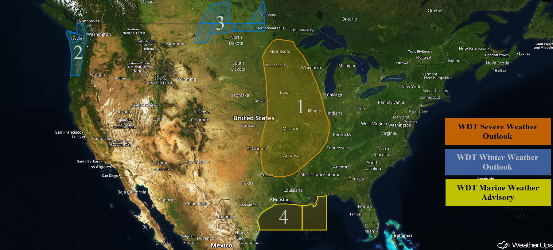 National Weather Summary for Monday, March 6, 2017