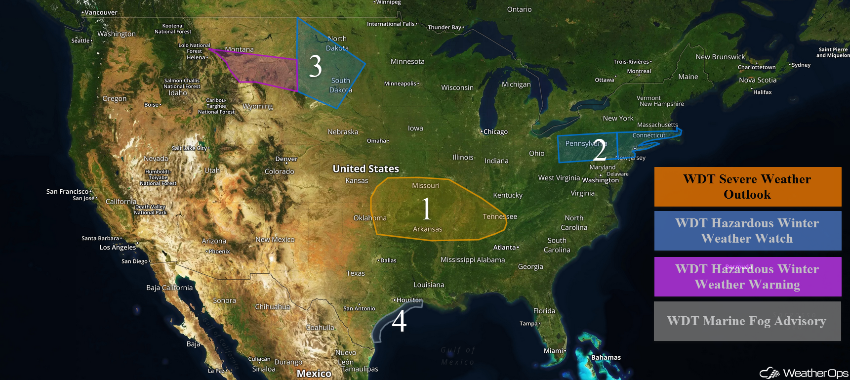 National Weather Summary for Thursday, March 9, 2017
