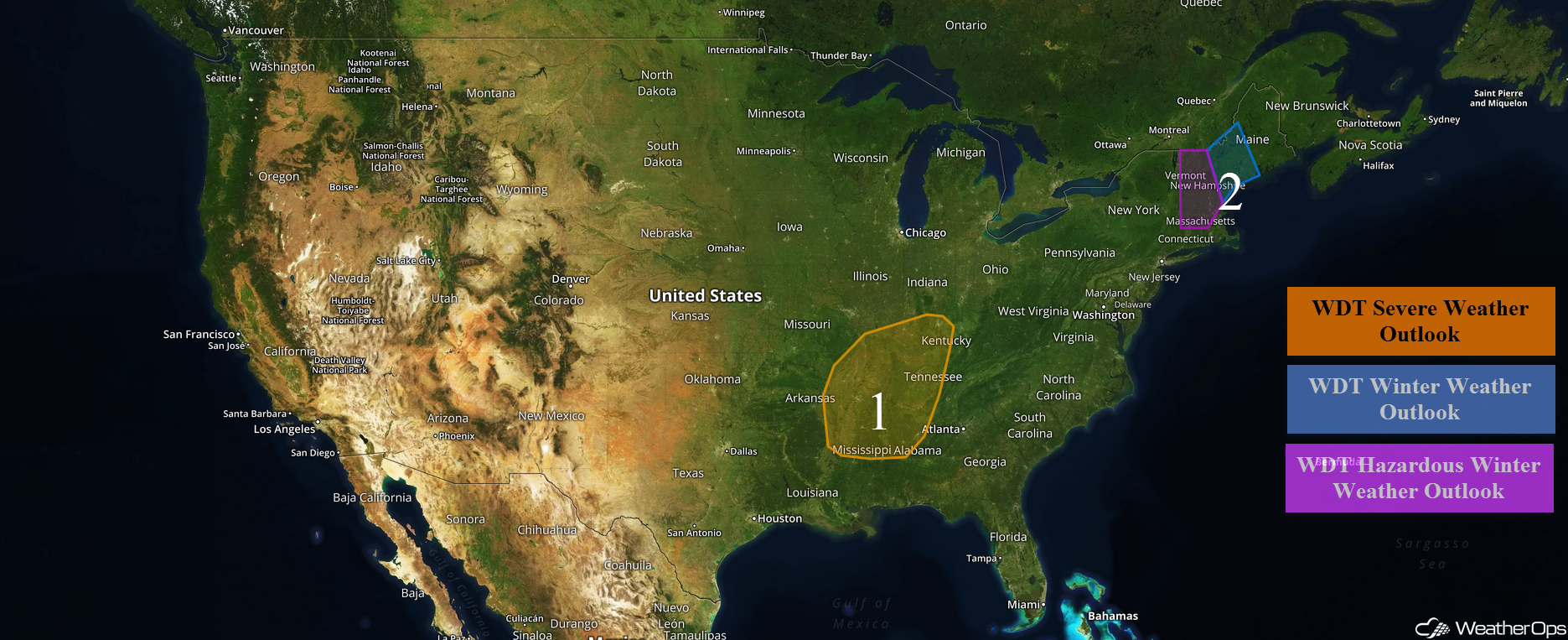 National Weather Summary for Monday, March 27, 2017