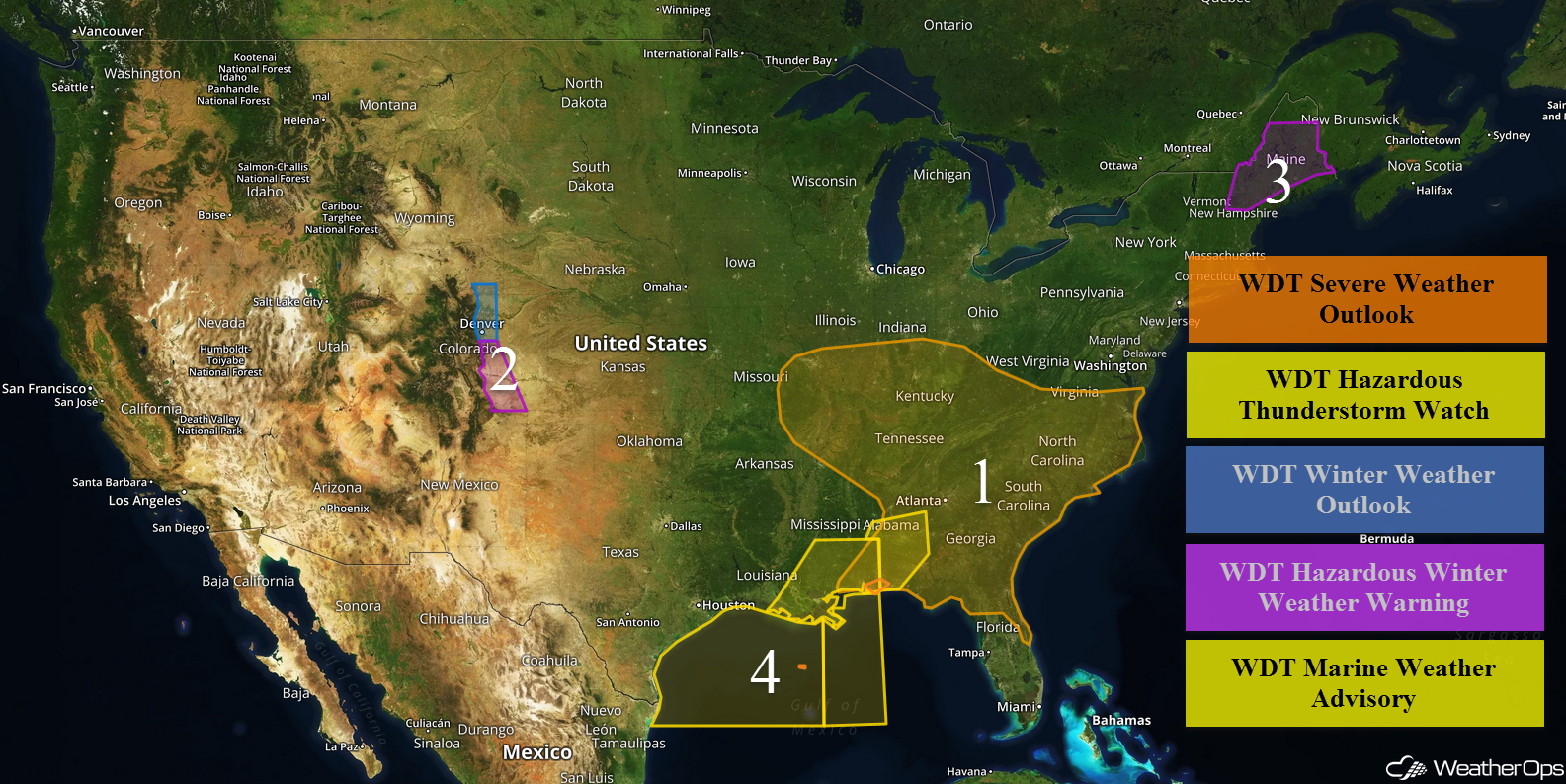 National Weather Summary for Monday, April 3, 2017