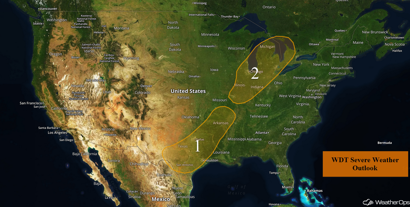 National Weather Summary for Monday, April 10, 2017