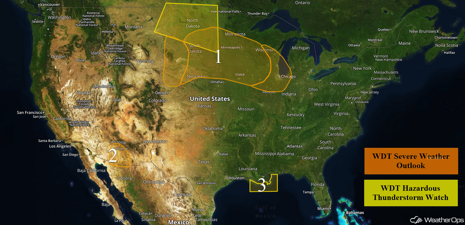 National Weather Summary for Wednesday, July 19, 2017