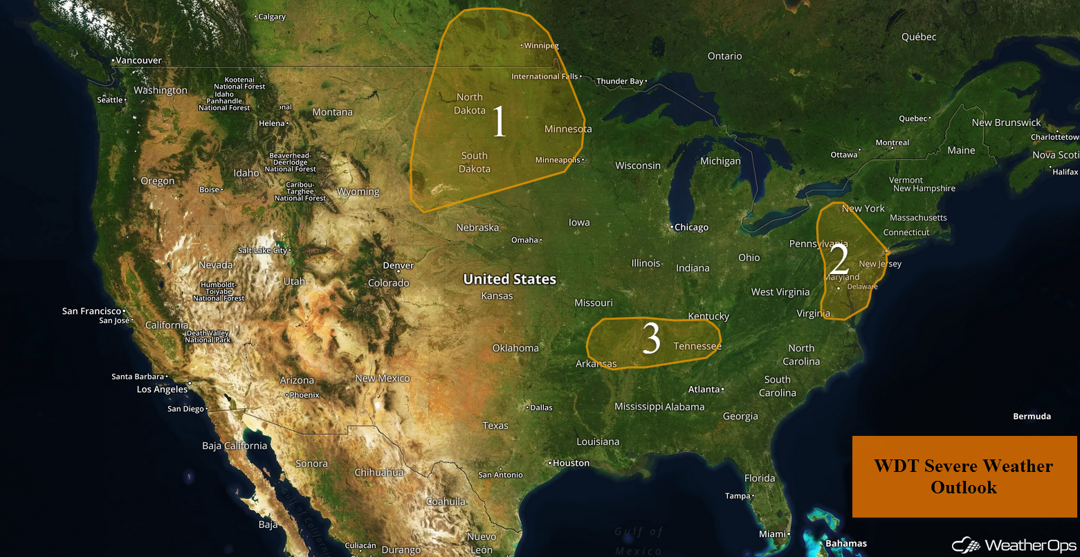 National Weather Summary for Monday, July 24, 2017