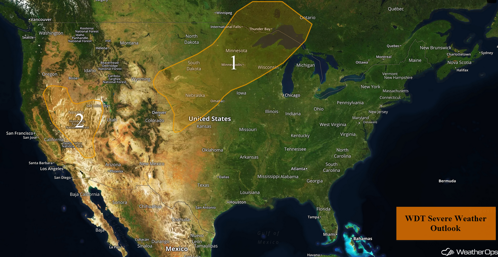 National Weather Summary for Tuesday, July 25, 2017