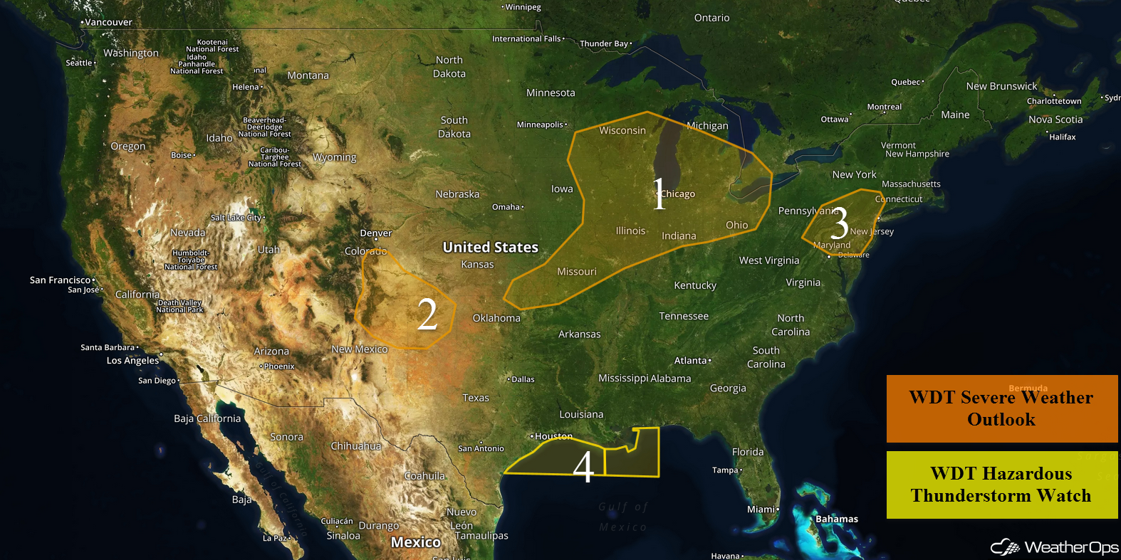National Weather Summary for Thursday, August 3, 2017