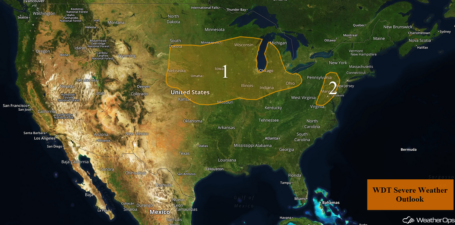 National Weather Summary for Monday, August 21, 2017