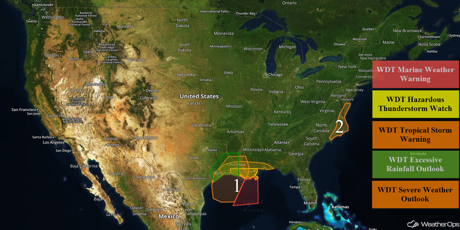 National Weather Summary for Tuesday, August 29, 2017