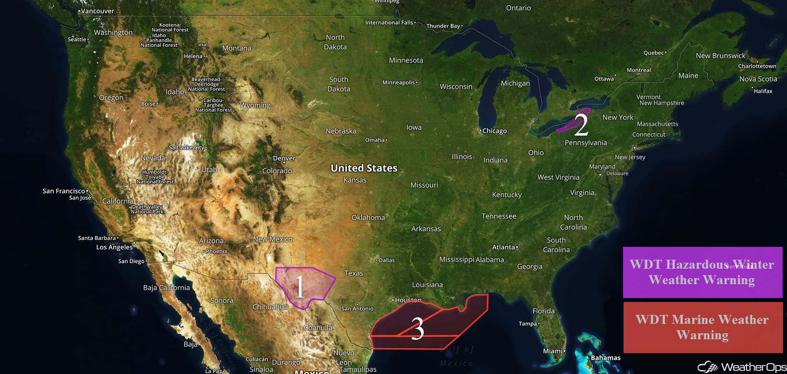 National Weather Summary for Wednesday, December 6, 2017