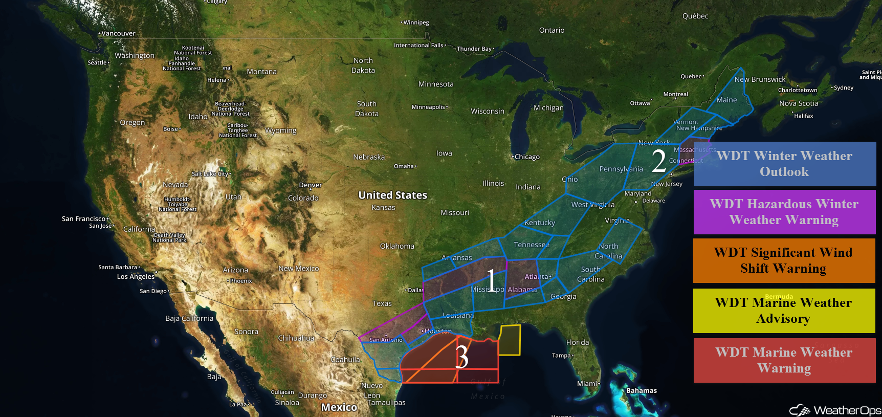 National Weather Summary for Tuesday, January 16, 2018