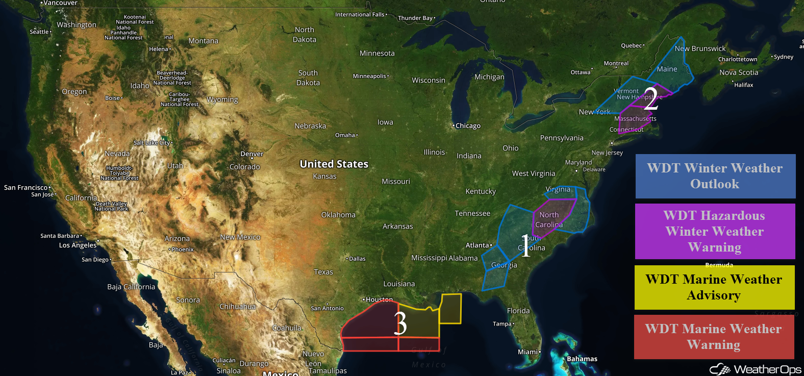 National Weather Summary for Wednesday, January 17, 2018