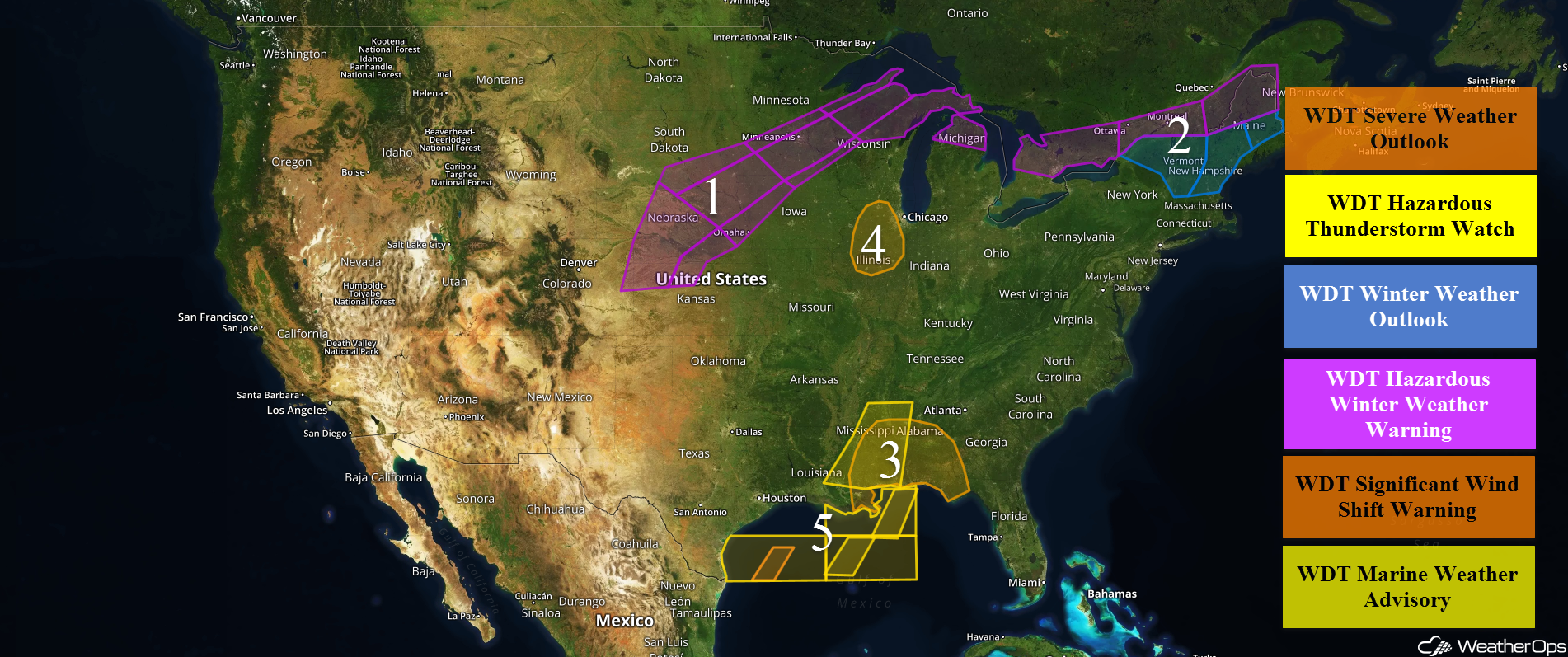 National Weather Summary for Monday, January 22, 2018