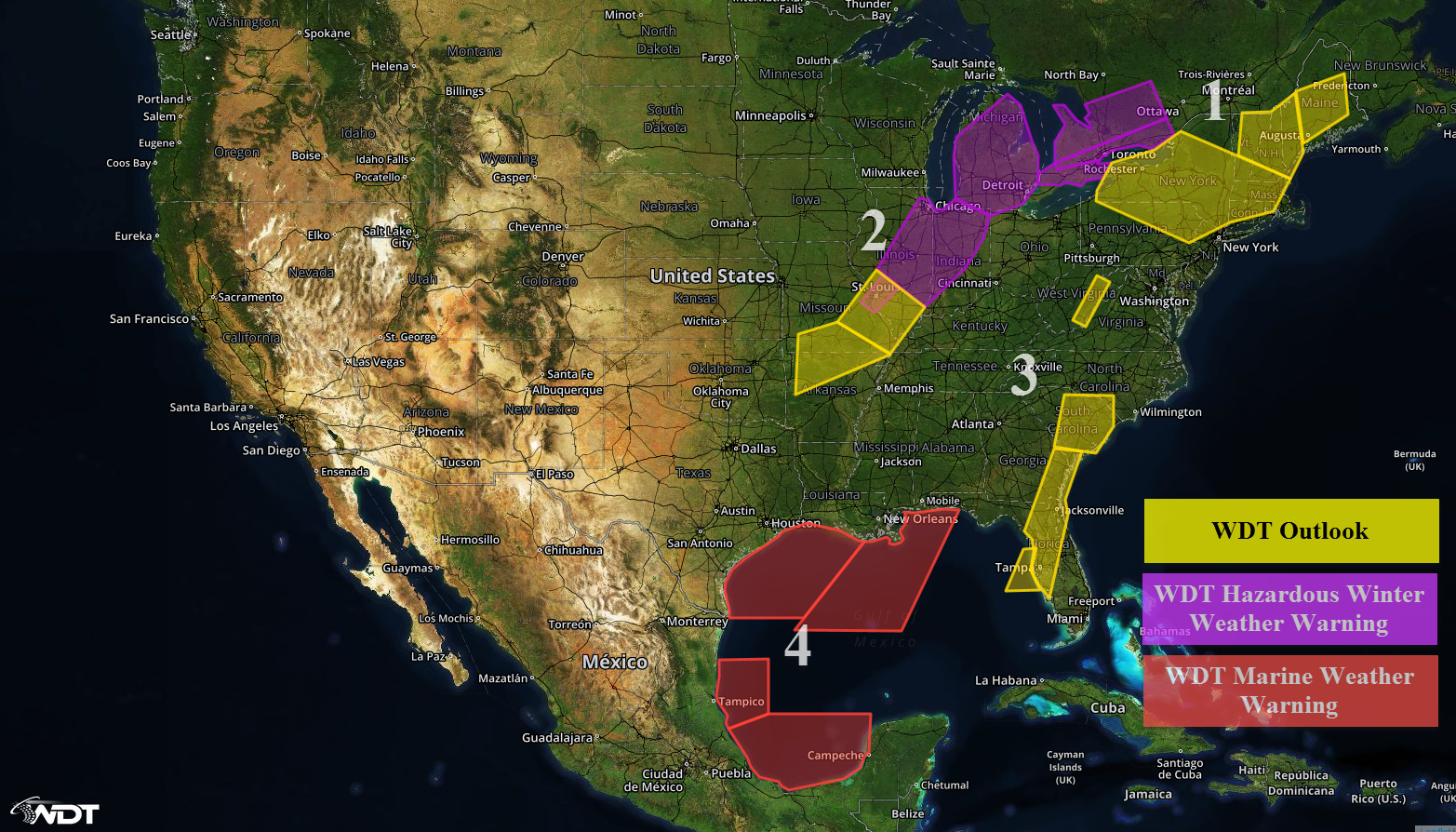 National Weather Summary for Wednesday, February 24, 2016