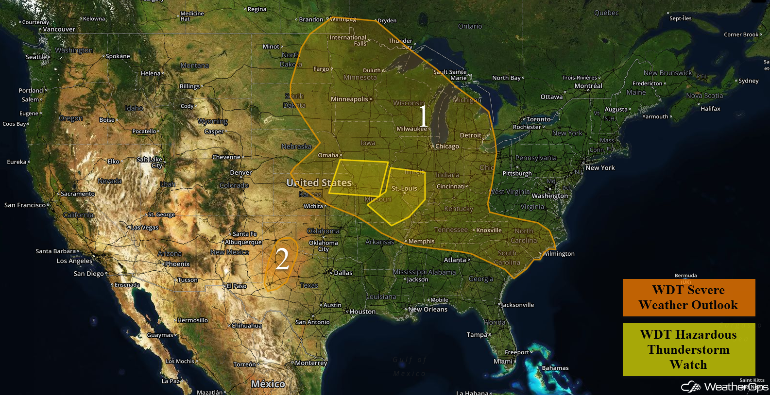 National Weather Summary for Thursday July 7, 2016