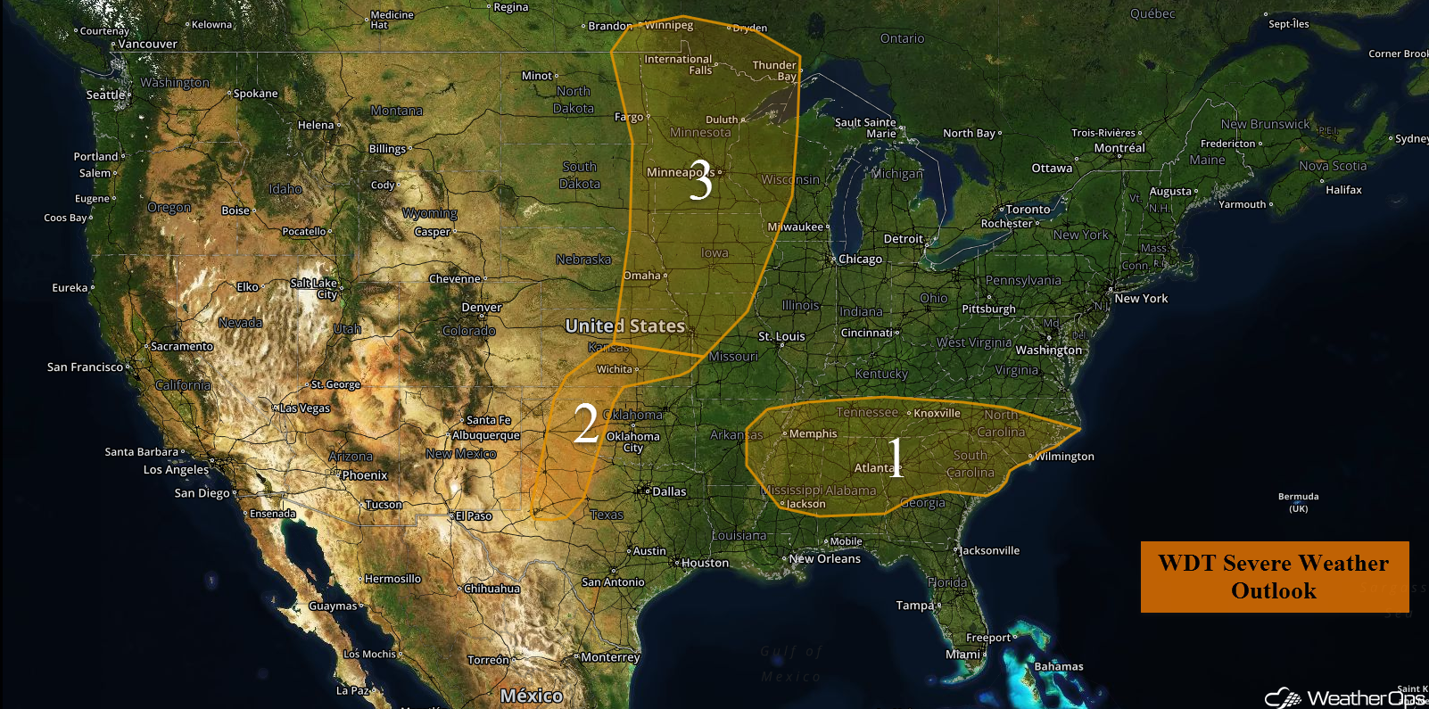National Weather Summary for Monday, July 11, 2016