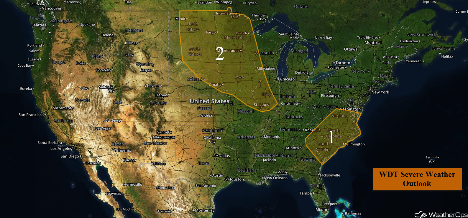 National Weather Summary for Tuesday, July 19, 2016