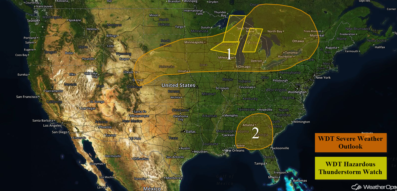 National Weather Summary for Thursday, July 21, 2016